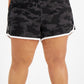 ID Ideology Shorts de corrida feminino Camp Print preto tamanho 4X