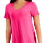Camiseta feminina ID Ideology com decote em V, rosa, tamanho pequeno