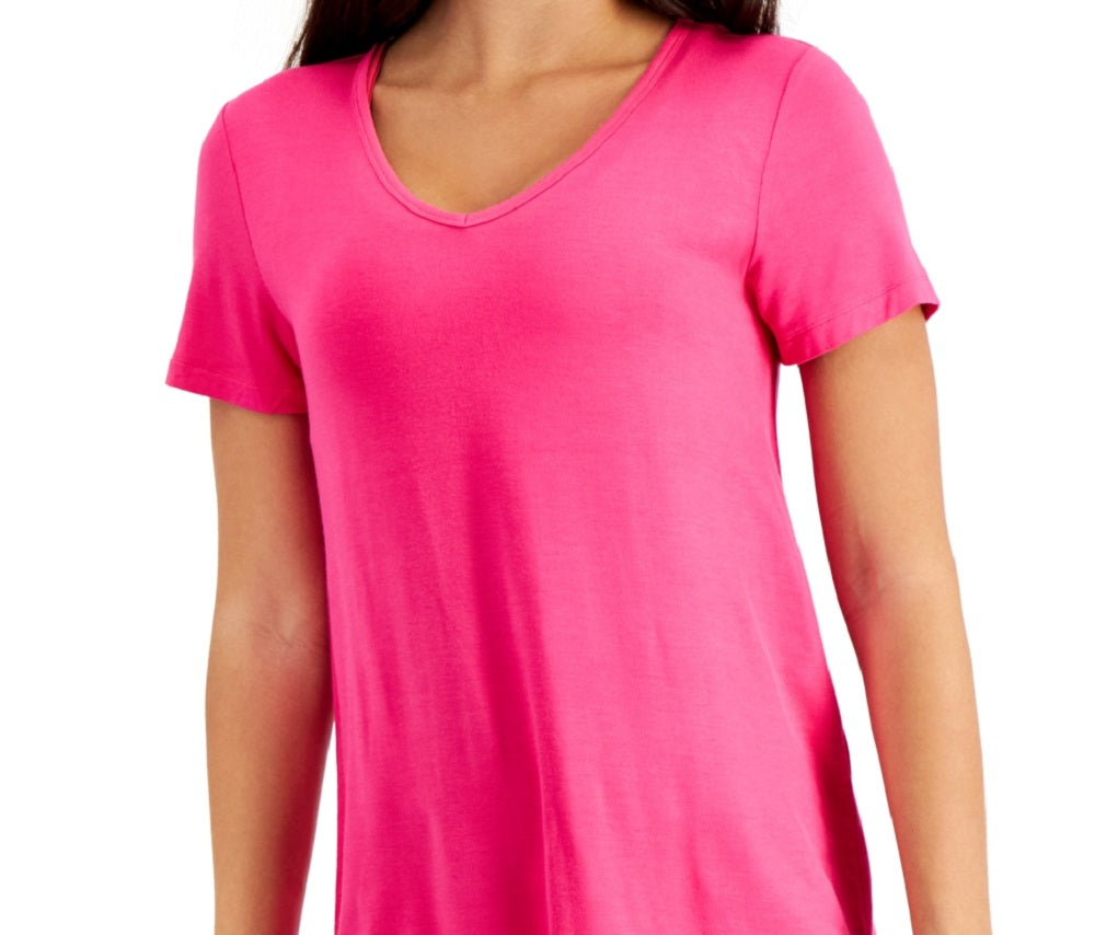 Camiseta feminina ID Ideology com decote em V, rosa, tamanho pequeno