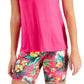 Camiseta feminina ID Ideology com decote em V, rosa, tamanho pequeno