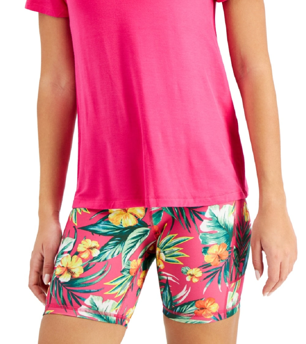 Camiseta feminina ID Ideology com decote em V, rosa, tamanho pequeno