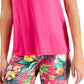 Camiseta feminina com decote em V ID Ideology, rosa, tamanho grande