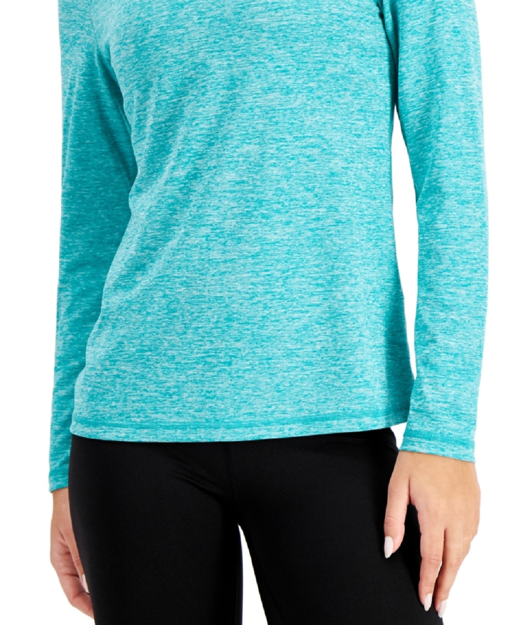 Camiseta com capuz ID Ideology Essentials feminina, azul, tamanho X-G