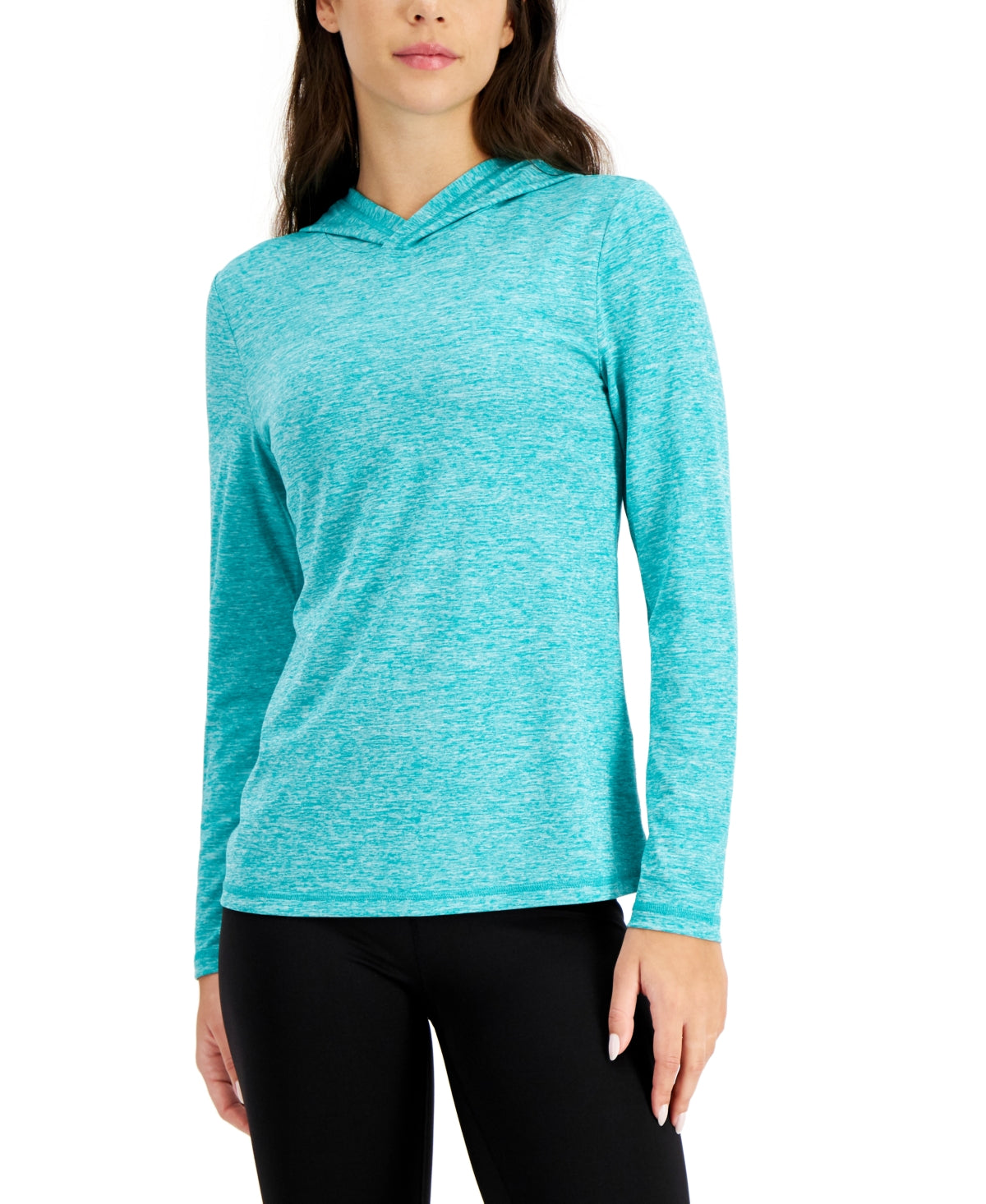 Camiseta com capuz ID Ideology Essentials feminina, azul, tamanho X-G