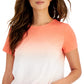 Camiseta feminina ID Ideology com estampa tropical e amarração frontal, laranja, tamanho grande