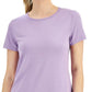Camiseta feminina de malha ID Ideology, roxa, tamanho X-S