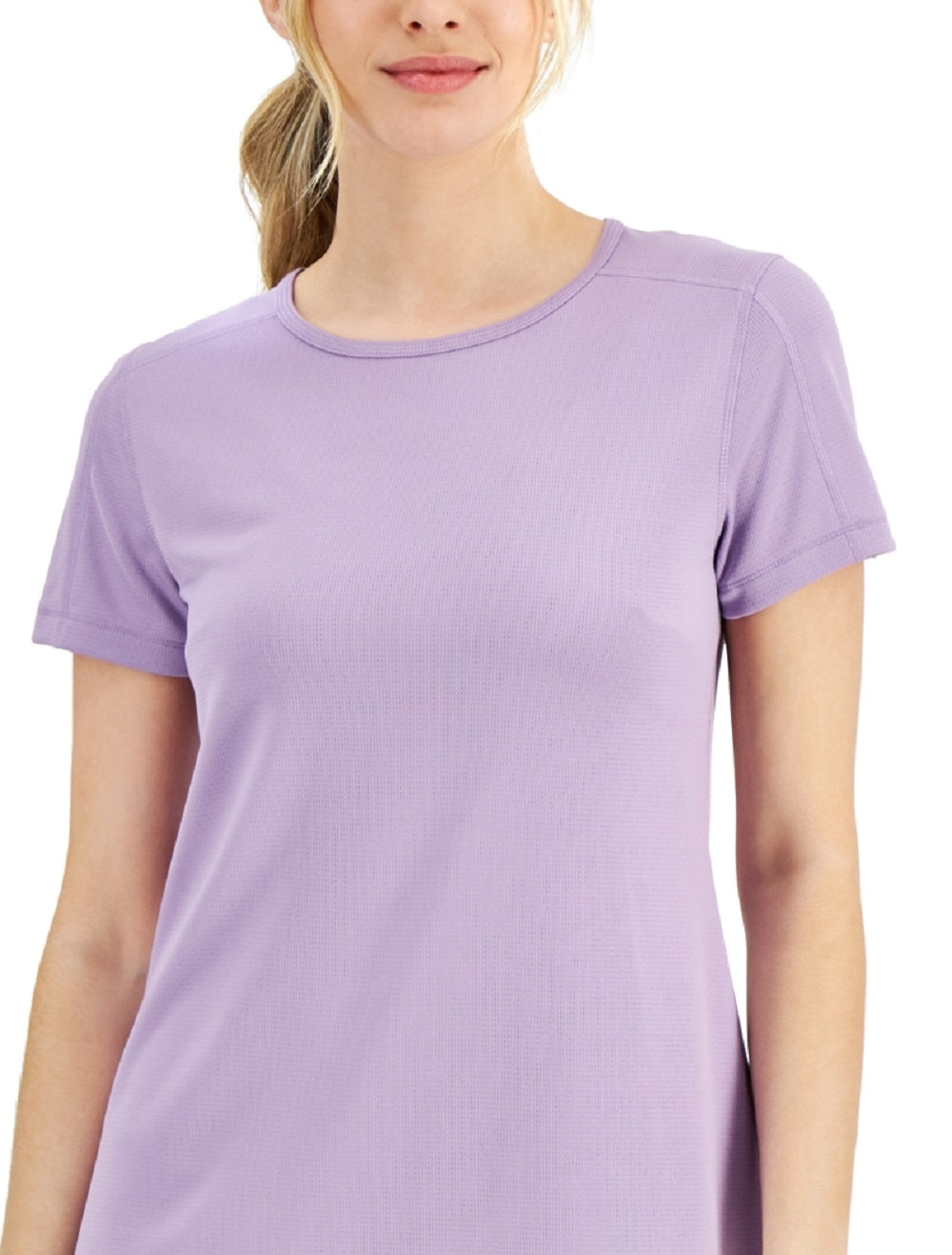 Camiseta feminina de malha ID Ideology, roxa, tamanho X-S