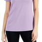 Camiseta feminina de malha ID Ideology, roxa, tamanho X-S
