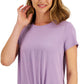 Camiseta feminina ID Ideology com nó frontal, roxa, tamanho XX-G