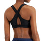 Sutiã esportivo feminino ID Ideology Performance de impacto médio, preto, tamanho 2XL