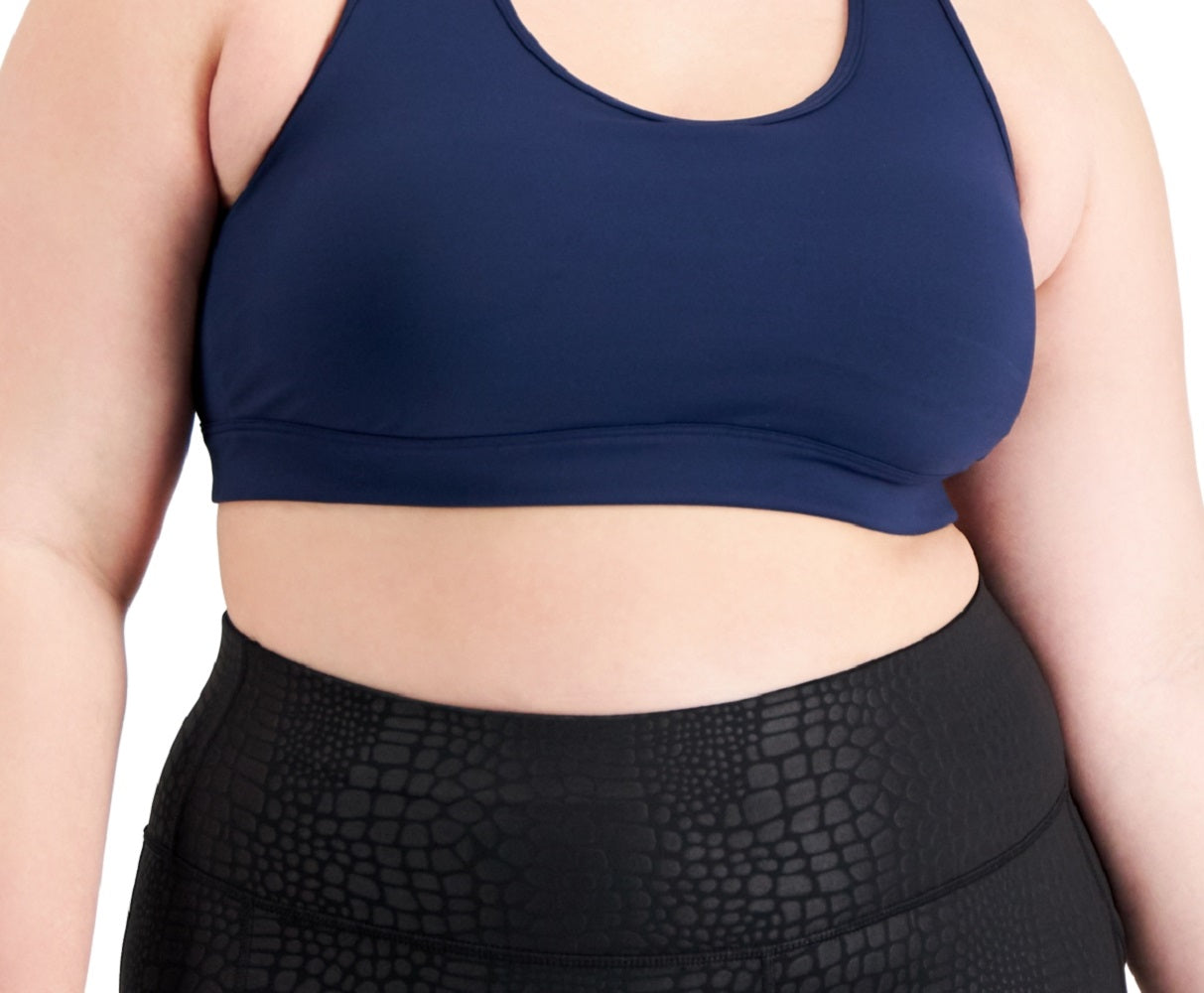 Sutiã esportivo feminino ID Ideology Performance Plus Impact, azul, tamanho 2X