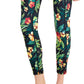 Leggings femininas ID Ideology Tropical com bolso lateral 7/8, pretas, tamanho X-S