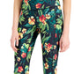 Leggings femininas ID Ideology com bolso lateral tropical 7/8, pretas, tamanho pequeno