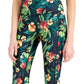Leggings femininas ID Ideology com bolso lateral tropical 7/8, pretas, tamanho extragrande