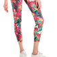 Leggings femininas ID Ideology Tropical com bolso lateral 7/8 rosa