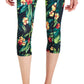 ID Ideology Leggings Cropped Femininas com Bolso Lateral Tropical, Pretas, Tamanho Médio