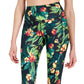 ID Ideology Leggings Cropped Femininas com Bolso Lateral Tropical, Pretas, Tamanho Grande