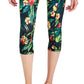 ID Ideology Leggings Cropped Femininas com Bolso Lateral Tropical, Pretas, Tamanho Grande
