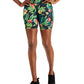 ID Ideology Shorts de ciclismo feminino com estampa tropical e compressão, tamanho médio, preto, 7