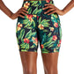 ID Ideology Shorts de ciclismo feminino com estampa tropical e compressão, tamanho grande, preto, 7