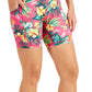 ID Ideology Shorts de ciclismo feminino com estampa tropical e compressão, tamanho GG, rosa, 7 unidades
