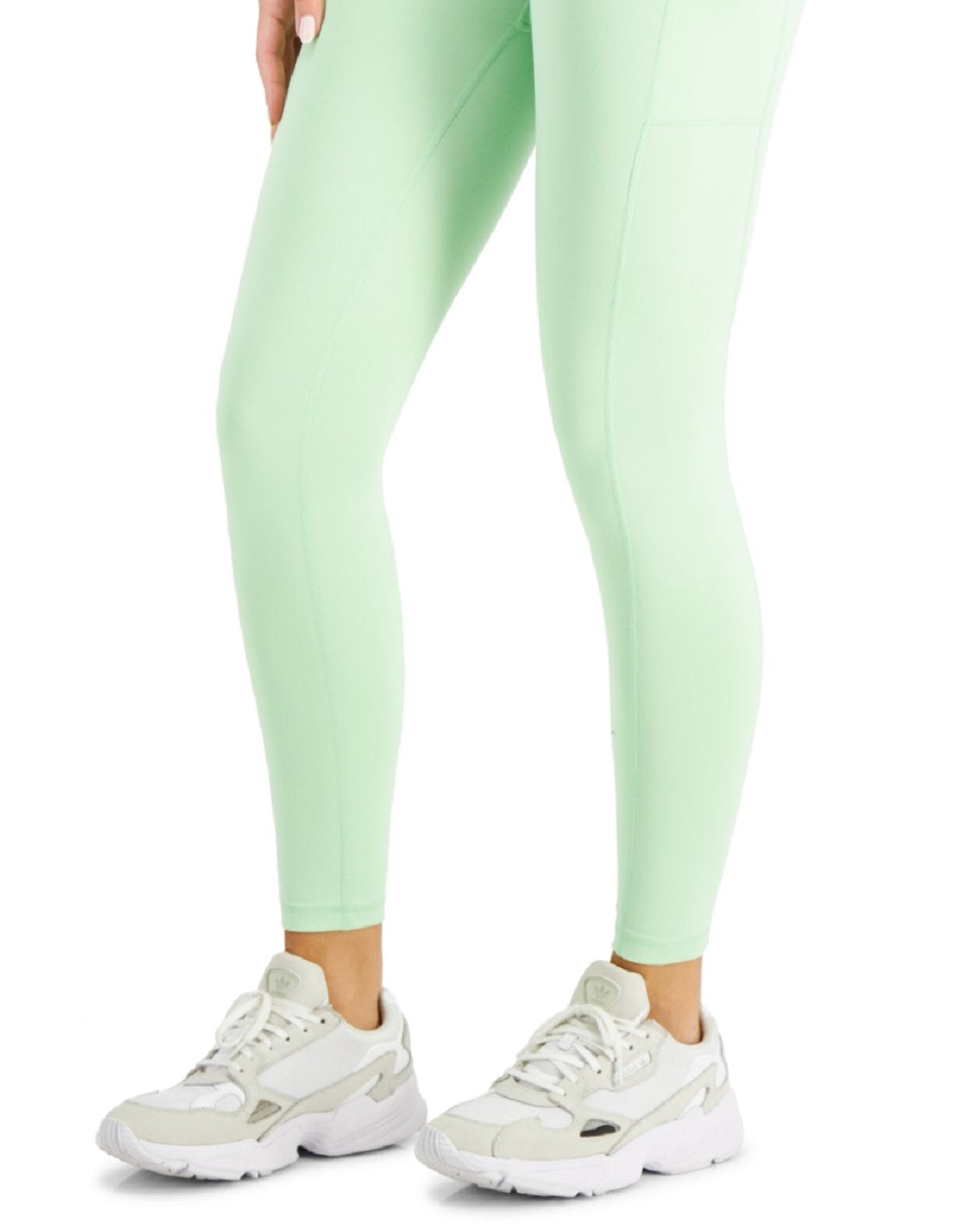 ID Ideology Leggings femininas de compressão, cintura alta, bolso lateral, comprimento 7/8, verde, tamanho grande