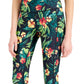 Leggings femininas ID Ideology com bolso lateral tropical 7/8, pretas, tamanho pequeno