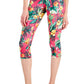 ID Ideology Leggings Cropped Femininas com Bolso Lateral Tropical, Pretas, Tamanho Pequeno