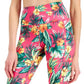 ID Ideology Leggings Cropped Femininas com Bolso Lateral Tropical, Pretas, Tamanho Pequeno