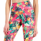 ID Ideology Leggings Cropped Femininas com Bolso Lateral Tropical Rosa Tamanho Pequeno