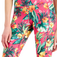 ID Ideology Leggings Cropped Femininas com Bolso Lateral Tropical Rosa Tamanho Pequeno Grande