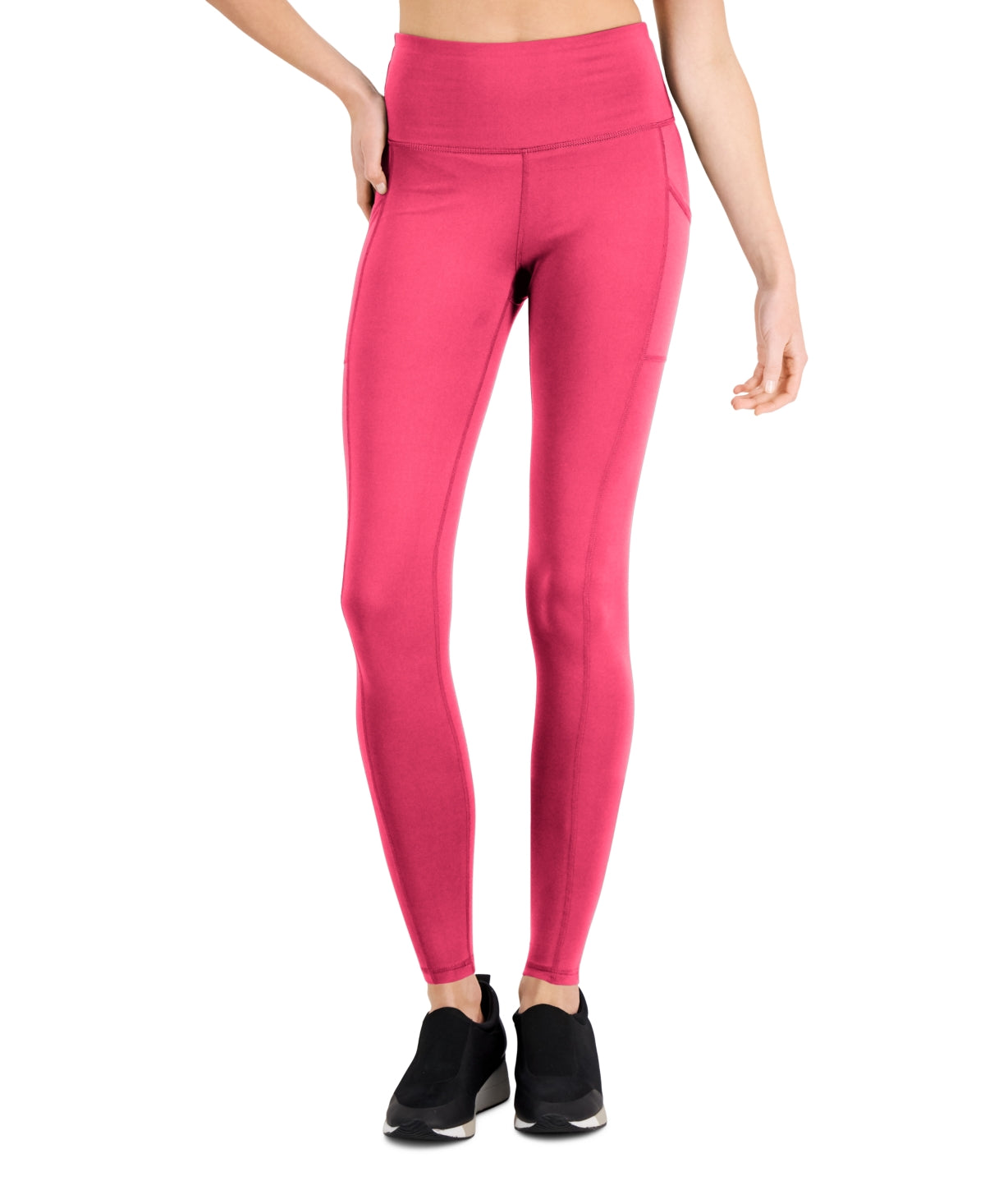 ID Ideology Leggings femininas de compressão com bolso, comprimento total, rosa, tamanho extrapequeno