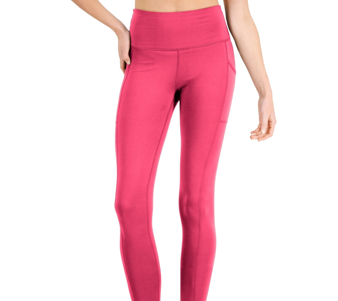 ID Ideology Leggings femininas de compressão com bolso, comprimento total, rosa, tamanho extrapequeno
