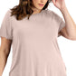 Camiseta feminina lisa Alfani rosa tamanho 1X