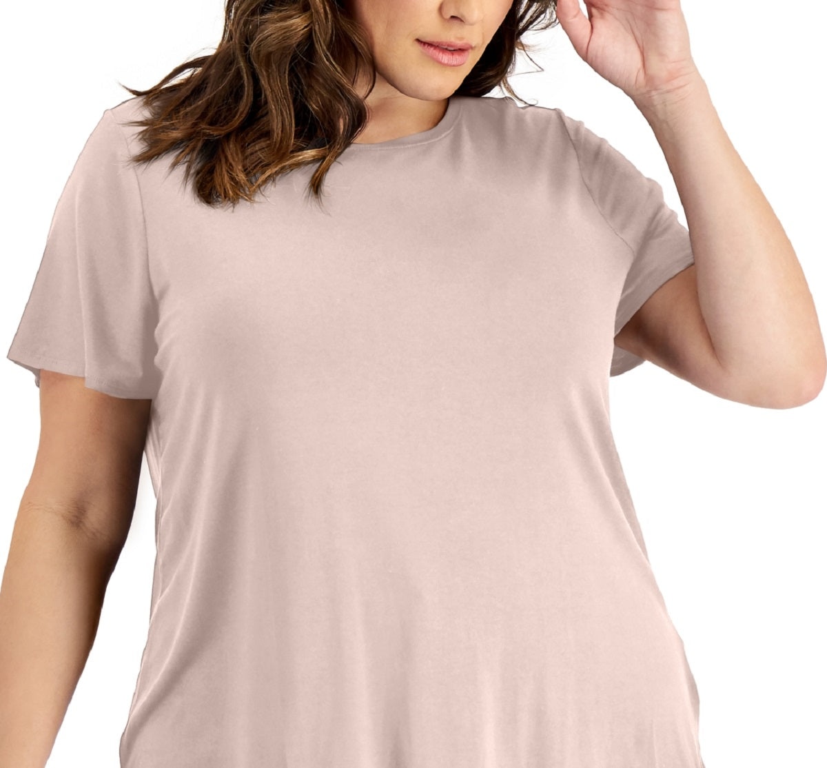 Camiseta feminina lisa Alfani rosa tamanho 1X
