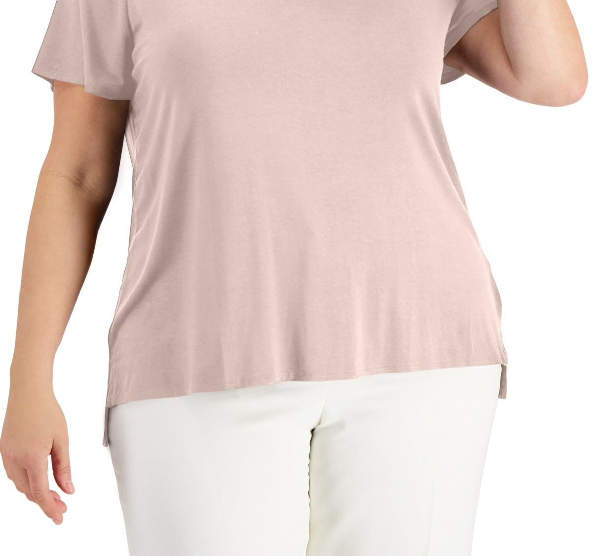 Camiseta feminina lisa Alfani rosa tamanho 1X