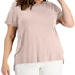 Camiseta feminina lisa Alfani rosa tamanho 1X