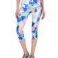 ID Ideology Leggings femininas de compressão com estampa de pétalas e bolso lateral, tamanho pequeno, azul