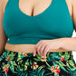 Conjunto de sutiã esportivo feminino ID Ideology, verde, tamanho 3X