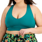 Conjunto de sutiã esportivo feminino ID Ideology, verde, tamanho 3X