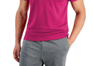 Camisas de gola redonda com absorção de umidade Ideology masculinas grandes e altas, rosa, tamanho XXX-G