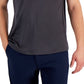 Camisa polo masculina ID Ideology Interlock Performance cinza, tamanho médio