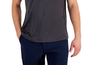 Camisa polo masculina ID Ideology Interlock Performance cinza, tamanho médio