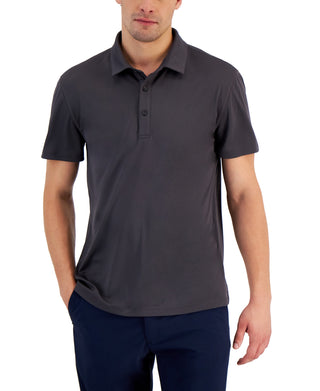 Camisa polo masculina ID Ideology Interlock Performance cinza, tamanho médio