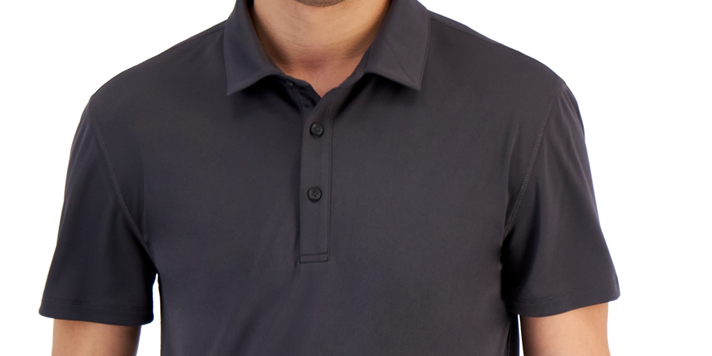 Camisa polo masculina ID Ideology Interlock Performance cinza, tamanho médio