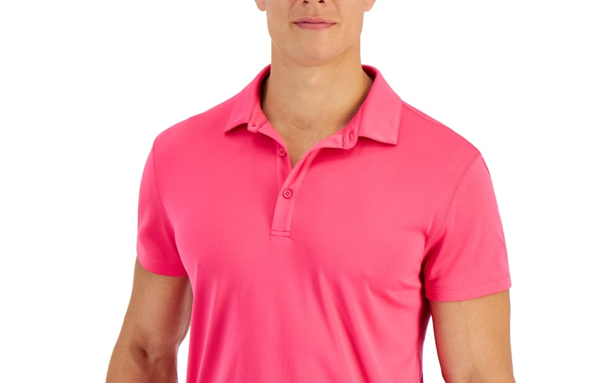 Camisa polo masculina ID Ideology Interlock Performance rosa tamanho XX-G