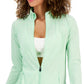 Jaqueta ID Ideology Essentials Performance com zíper feminina, verde, tamanho grande