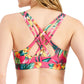 Sutiã esportivo de baixo impacto com estampa tropical feminino ID Ideology rosa