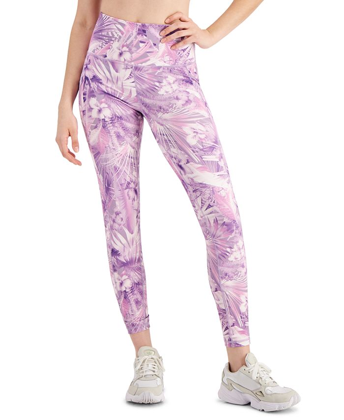 ID Ideology Leggings femininas de compressão com bolso lateral estampado 7/8, roxas, tamanho extragrande