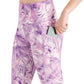ID Ideology Leggings femininas de compressão com bolso lateral estampado 7/8, roxas, tamanho extragrande
